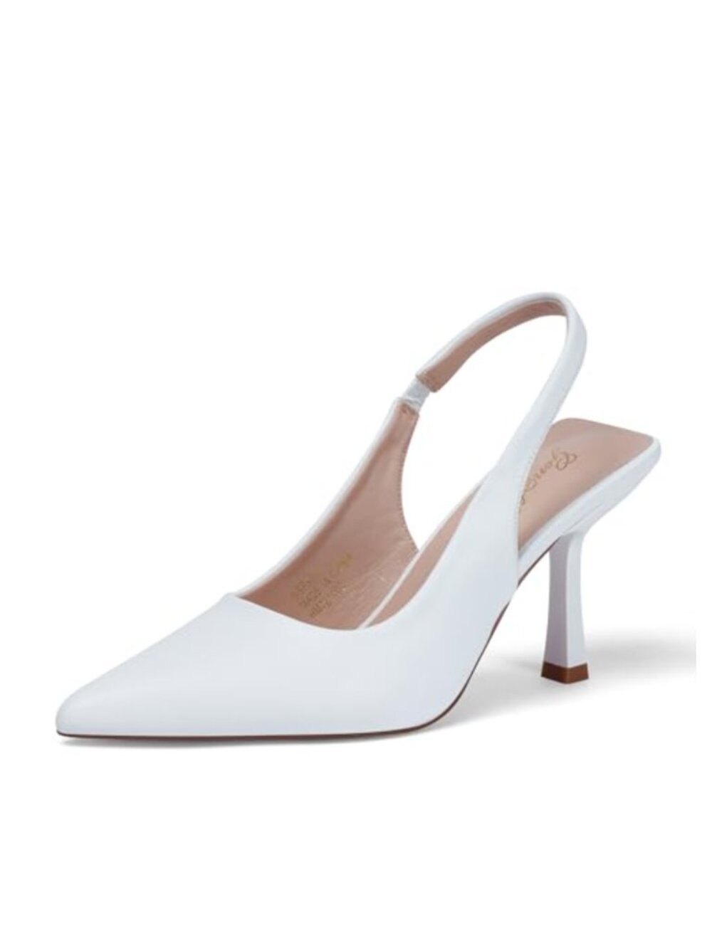Slingback Kitten Heel Pointed Closed Toe Stiletto Pumps Satin Wedding Party